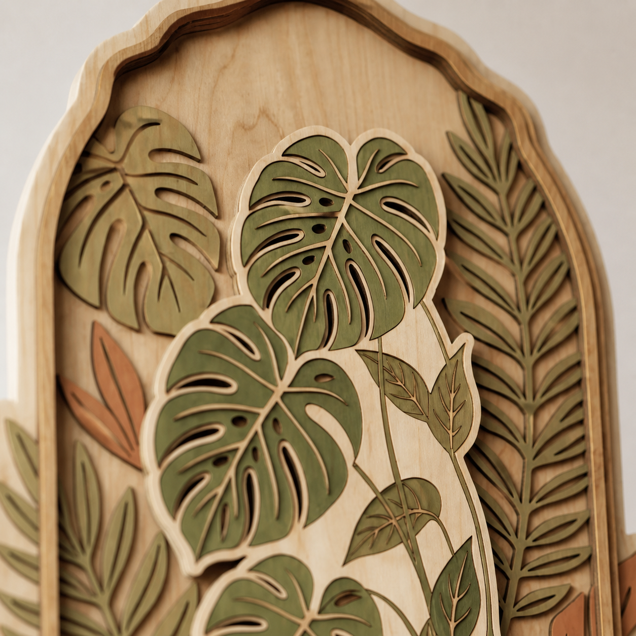 Monstera Wooden Sign Tropical Leaf Wood Wall Art