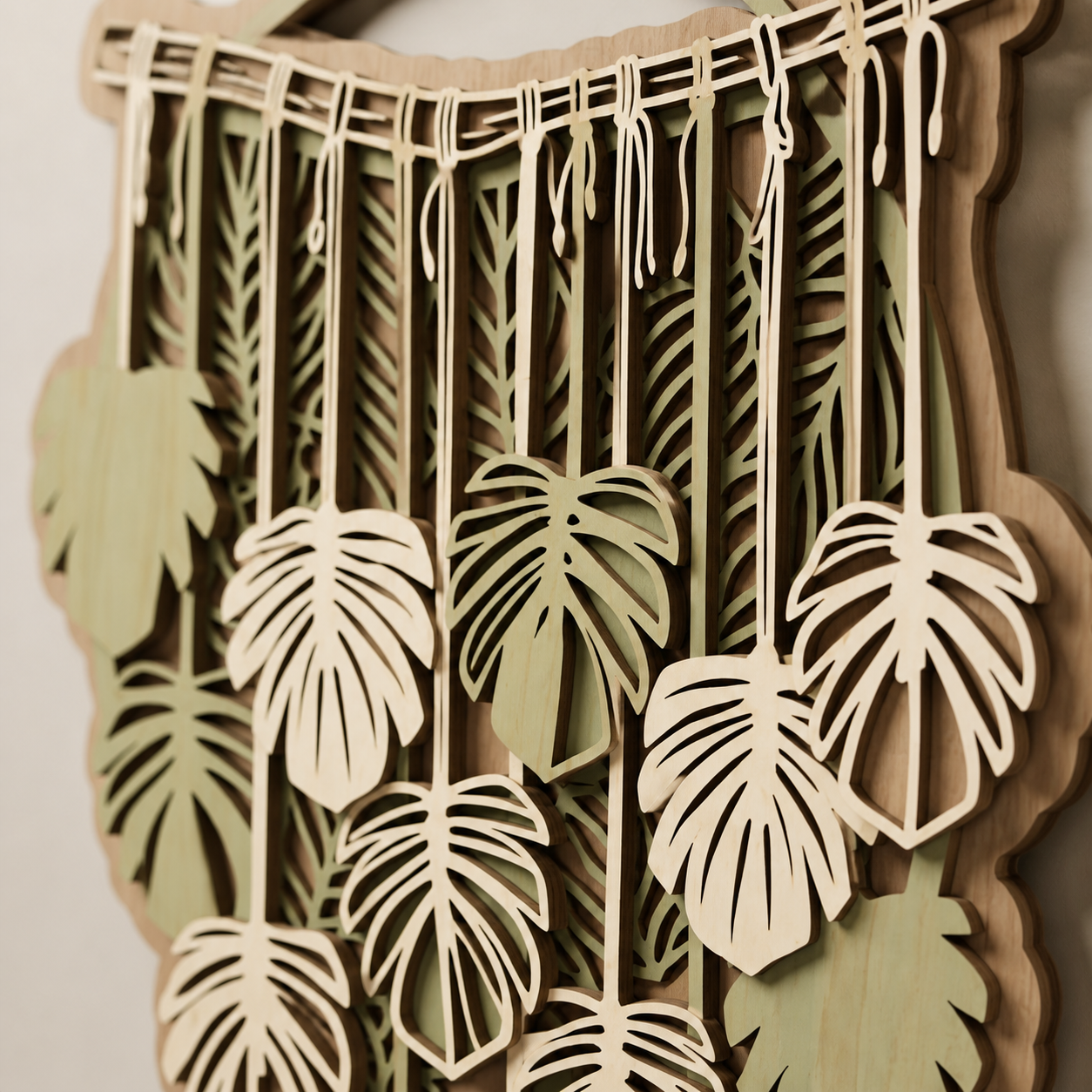 Monstera Leaf Wood Sign, Botanical Wall Art, Rustic Home Decor
