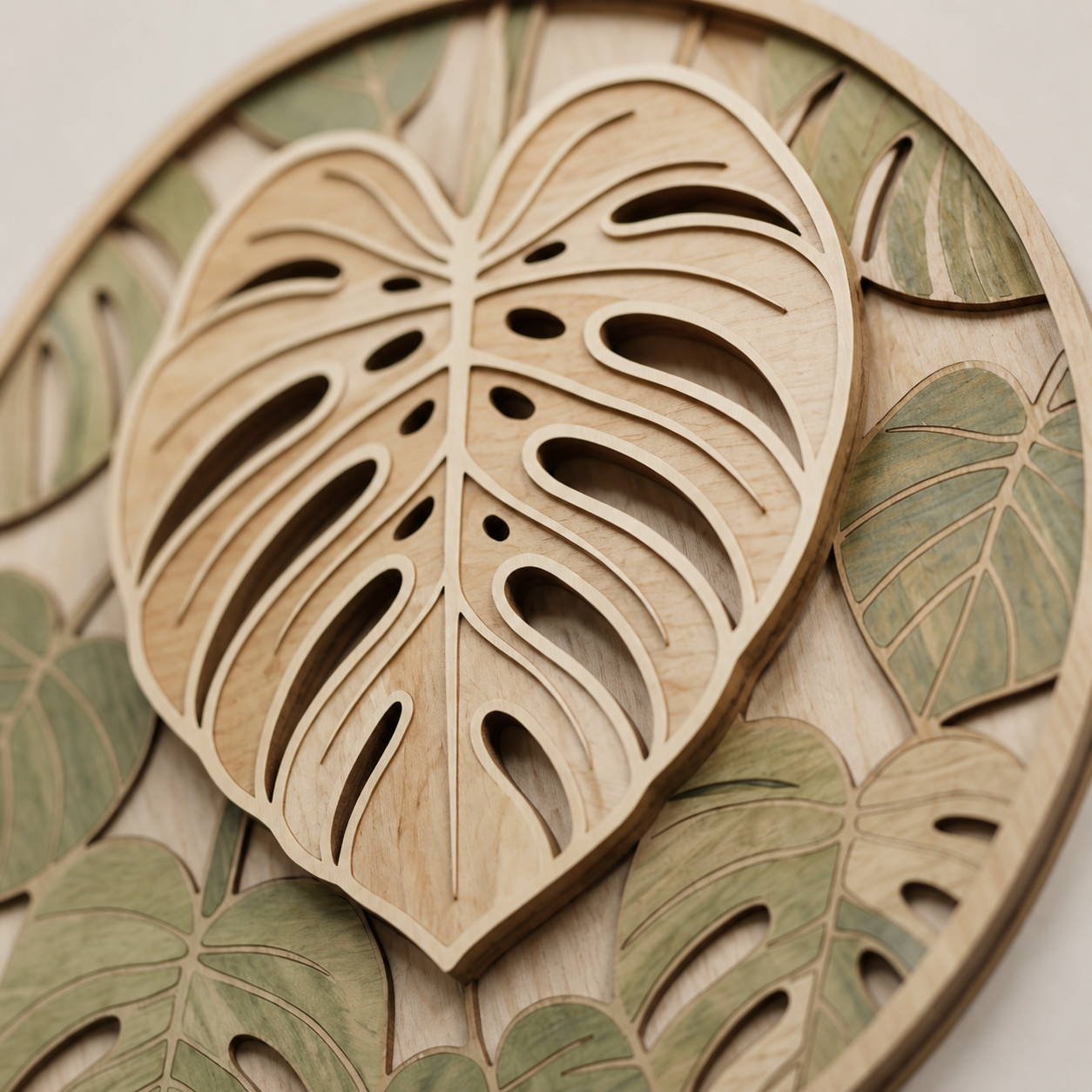 Monstera Leaf Wooden Sign, Tropical Botanical Wall Decor, Rustic Wood Art