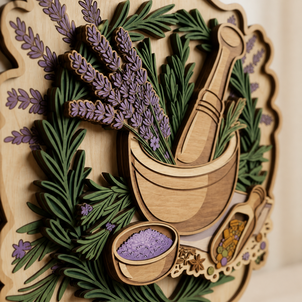 Lavender Wooden Sign Rustic Kitchen Wall Art Botanical Farmhouse Decor