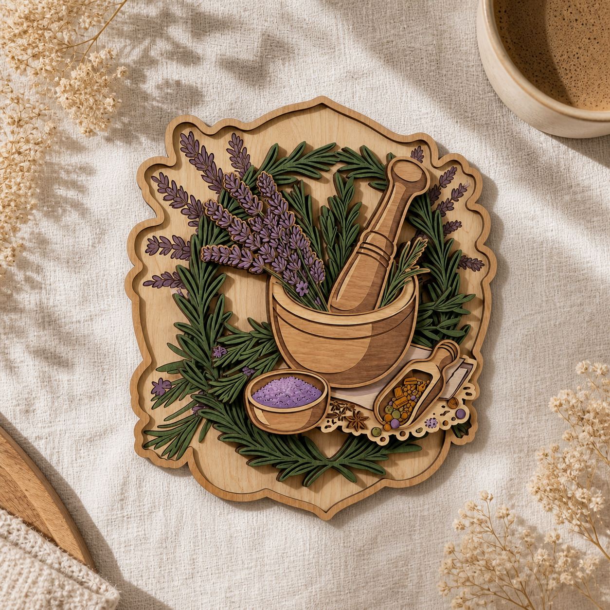 Lavender Wooden Sign Rustic Kitchen Wall Art Botanical Farmhouse Decor