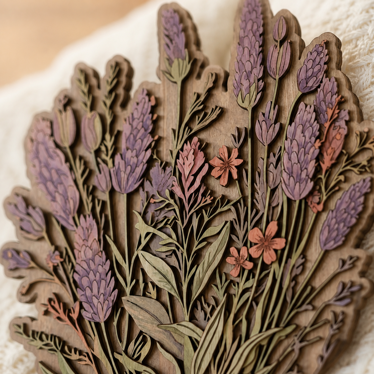 Lavender Wooden Sign Botanical Floral Rustic Wood Decor