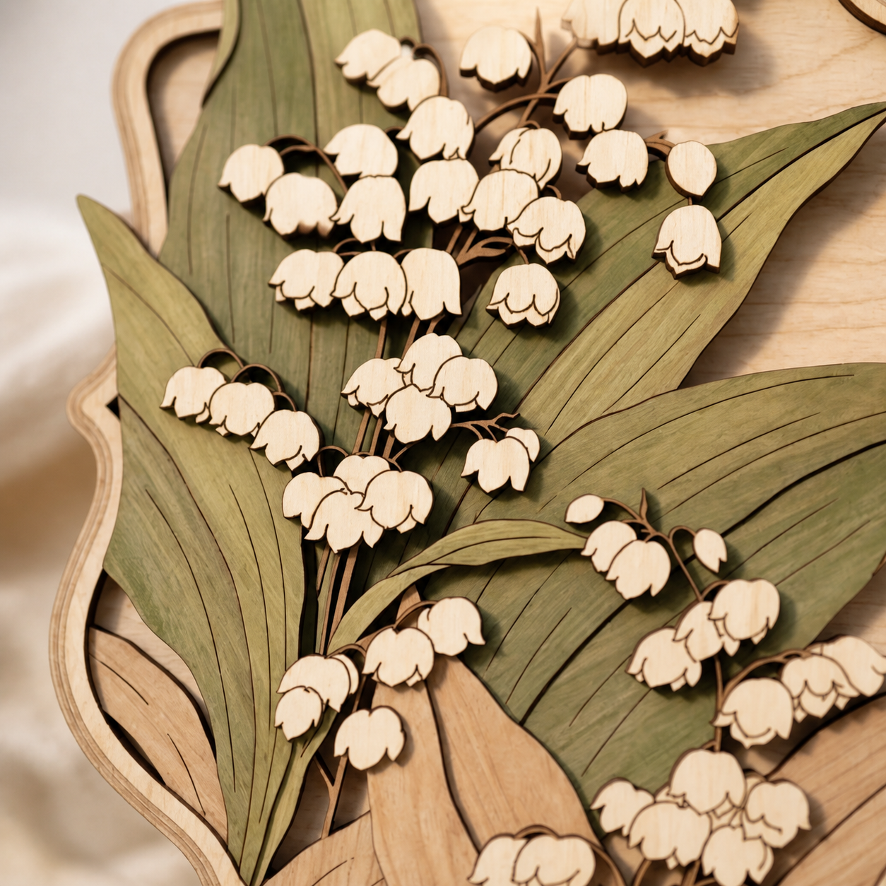 Valley Lily Botanical Art, Wooden Sign Rustic Wall Decor